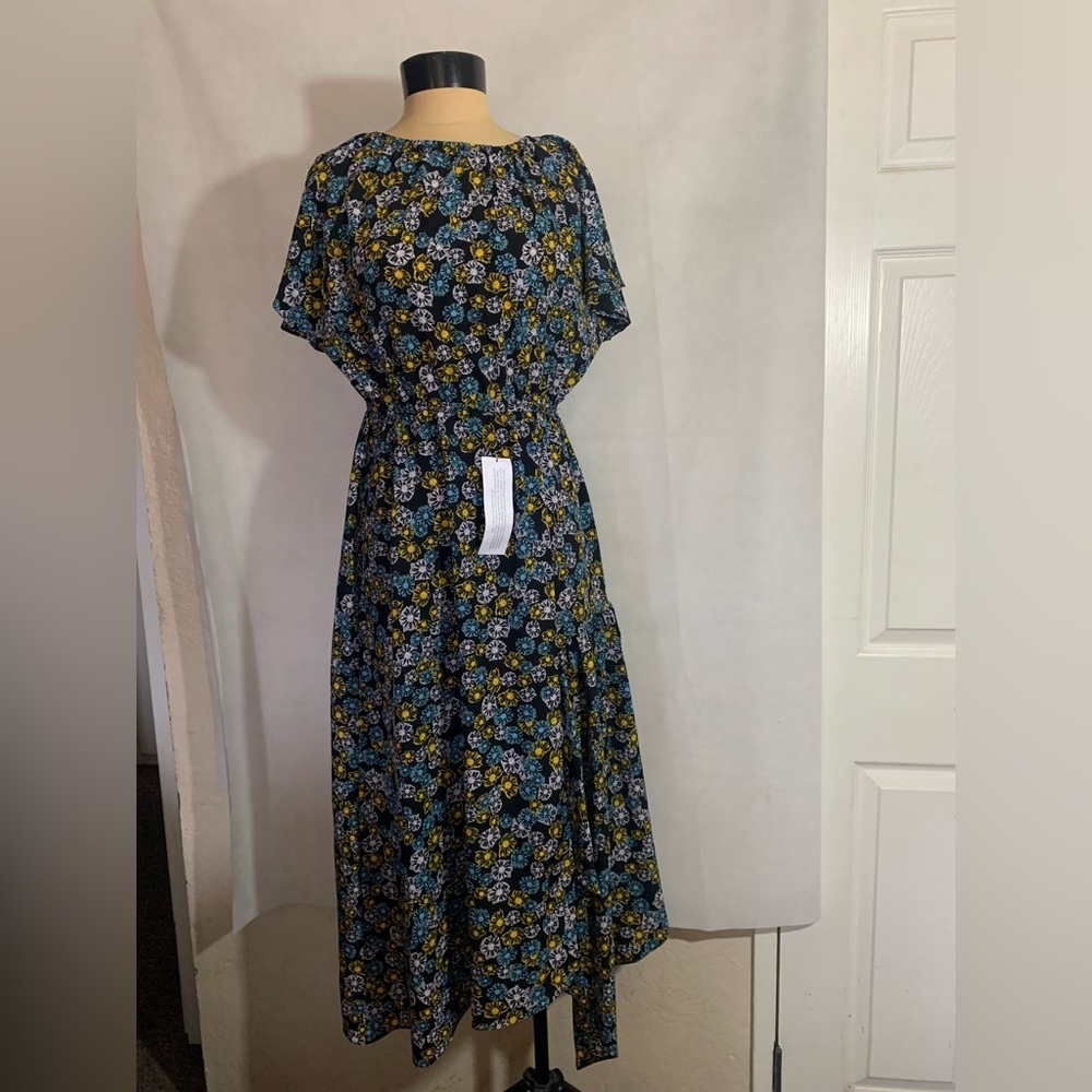Topshop floral dolman sleeve floral midi dress in multi color size 6 NWT